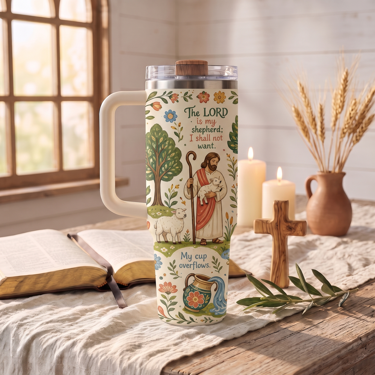 Folk Meadow tumbler square